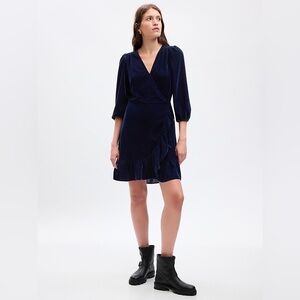 Gap velvet wrap mini dress size XL